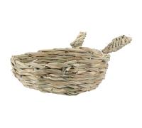 HOMSFOU Woven Cage Nest for Small Hamsters and Guinea Pigs, Edible Chewing and Sleeping Bed, Natural Grass Mat Habitat for Rabbits and Gerbils, Small Animal Cage Accessory