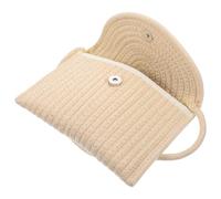 HOMSFOU Woven Mini Crossbody Bag for Women, Knitted Single Shoulder Messenger Bag, White Phone Pouch Suitable for Casual and Daily Use