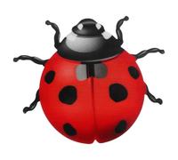 HOMSFOU Wrought Iron Beetle Wall Hanging 5.5 Inch Metal Ladybug Sculpture for Indoor Outdoor Garden Decoration Hand Painted Realistic Insect Art
