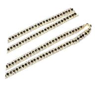 HOMSFOU Yards Rhinestone Claw Chain DIY Craft Trim for Wedding Party Bridal Veil Garments Handbag Decoration Black White Ab Glass Strip