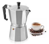HOMSMYTH Stovetop Espresso Coffee Maker Moka Pot 9 Cup | Classic Italian Style Aluminum Coffee Maker for Gas Stove | Manual Espresso Brewer for Strong Coffee & Cappuccino | Moka Cup (9 Cup)