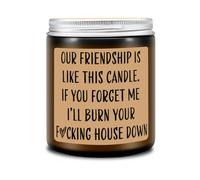 Homsolver Lavender Scented Jar Candle: 'Our Friendship is Like This Candle', Funny Gag Gift for Women, Best Friend Birthday Gift