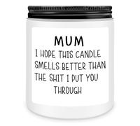 Homsolver Mothers Day Gifts from Daughter Son,Birthday Gifts for Mum, Her, Bonus Mum, Mother (Mum i Hope This Candle-White)