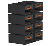 Homsorout Drawer Organiser Clothes - Fabric Wardrobe Storage Organisers, Foldable Deep Drawer Dividers for Underwear, Sheets, Shirts, Pants, Towels, Socks, Bedroom, 8 Pack - 13.6L, Black