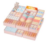 Homsorout Drawer Organisers Foldable Box - 18 Pack Fabric Drawer Dividers Wardrobe Storage Organiser Draw Cubes for Clothes, Socks, Underwear, Ties, Chest - Pink