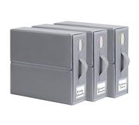 Homsorout Foldable Bed Sheet Storage - Large Bedding Storage with Zip for Queen/King Sheets, Wardrobe Underbed Organiser with Clear Tab and Handle for Duvet Covers, Pillow Cases, Clothes (3 Pack Grey)