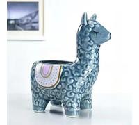 HOMSPE 6 inch Cute Alpaca Succulent Pots, Animal Decorative Ceramic Planters for Indoor Gardens and Cacti, Colorful Office and Home Decor for Living Room,Kitchen, or Desk (Blue)