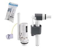 HOMSSY Complete Toilet Cistern Set - Double Flush Mechanism with Cable + Side Float, 3/8" Universal Flush and Fill Valve, Easy Installation, Water Saving