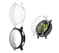 HOMTERN [3-Pack] Cases Designed for Garmin Vivoactive 5, Soft TPU Lightweight Shell Drop-proof Scratch-Proof Flexible Screen Full Covered Protective Case,1 Black And 2 Clear
