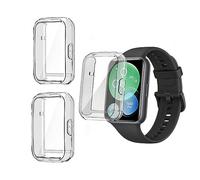 HOMTERN 3-Pack Compatible with HUAWEI Watch Fit 2, Soft TPU Lightweight Shell Drop-proof Scratch-Proof Flexible Screen Full Covered Protective Case,3-Pack Clear