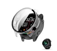 HOMTERN Case Designed for Garmin Forerunner 570 47MM/42MM,Hard PC Case with Tempered Glass Screen Protect Film Full Cover Shell Shockproof Scratch-Proof Screen Protector Cases,Clear (42MM)