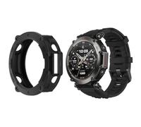 HOMTERN Case for AMAZFIT T-Rex Ultra,Flexible Silicone Cover Shell Shockproof Scratch-Proof Protector Case Smartwatch Accessories for AMAZFIT T-Rex Ultra ONLY,Black