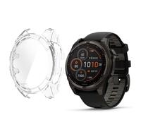 HOMTERN Case for Garmin Fenix 8 47MM AMOLED or Solar Sapphire,Crystal Clear Hard PC Case with Tempered Glass Film Full Covered Shockproof Scratch-Proof Screen Protector Cases (47mm Solar)