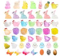 Homtim Resin Animals, 50 Pcs Luminous Mini Animals Figures Glow in the Dark for Micro Landscape Fairy Aquarium Dollhouse Decor, Easter Chicks Easter Bunnies