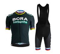 HOMTOL Men's cycling clothing set Short Sleeve men's jersey Cycling shorts Cycling jerseys for men Quick-drying Breathable with 3D seat padding