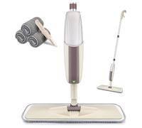 Spray Mop for Floor Cleaning, HOMTOYOU Floor Mop with a Refillable Bottle and 3 Washable Microfiber Pads, Spray Dry Wet Mop for Home Kitchen Hardwood Laminate Wood Vinyl Ceramic Tiles Floor Cleaning