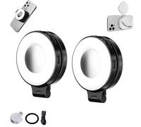 Homtrator 3-in-1 Magnetic Beauty Selfie Light For Phones, 360° Foldable Magnetic Phone Ring Light With Mirror, Portable Rechargeable LED Lights, Adjusted 3 Lights Modes, For Makeup Selfies
