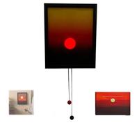 Homtrator Creative Sunset Hand Pulled Night Light, Movable Sunrise to Sunset Scenery Wall Lamp, Kinetic Manual Pull Sunrise Lamp Wall Light That Moves with The Sun for Bedroom Living Room Decor