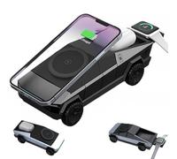Homtrator Cyberdock 3-in-1 Wireless Charging Station, Multi-device Touch Pop-Up Wireless Charger with Ambient Light and Magnetic Stand, Auto Rotating Charging Stand for iPhone, Air-Pods, Iwatch