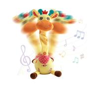 Homtrator Dancing Giraffe Plush Toy, Musical Stuffed Giraffe Repeating What You Say, Interactive Voice Imitation & Recording, Energetic Twisting Dance, With Adjustable Volume Function, LED Lights
