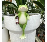 Homtrator Frog Flower Pot Hanger Ornament, Contemporary Resin Small Frog Planter, Miniature Frogs Figurines Plant Decorations for Pots, Creative Climbing Frogs Figurine, For Garden Balcony Lawn Yard