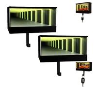 Homtrator Infinity Garage Keychain Hanger - for Car Lovers This Christmas, Infinite Light Illusion, Tiny Glowing Garage, with Soft White LEDs, Thoughtful and Cool Christmas for Men