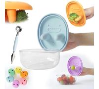 Homtrator Monchi No-Mess Snack Box with Finger Shield, Leak-Proof Portable Snack Container, Reusable Food-Grade Silicone Snack Bowl for Kids & Adults, Toddler & On-The-Go Eating