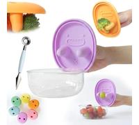 Homtrator Monchi No-Mess Snack Box with Finger Shield, Leak-Proof Portable Snack Container, Reusable Food-Grade Silicone Snack Bowl for Kids & Adults, Toddler & On-The-Go Eating