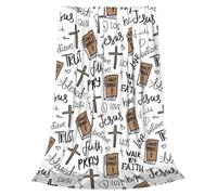Homtrator Super Soft Christian Bible Jesus Throw Blanket, Comfortable Warm Prayer Blanket For Women, Lightweight Christ Religious Flannel Jesus Blankets, For Bed Or Sofa Bedroom Living Room