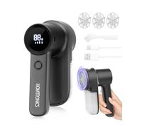 Homtronics Lint Removers for Clothes, Rechargeable Clothes Shaver with Lighting Mode, LED Display, Wool Bobble Remover to Remove Pilling, 6-blade, 3-speed for Clothes, Upholstery, Furniture(Black)