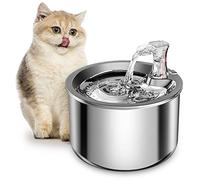 Homtyler Cat Water Fountain, Stainless Steel Inside Ultra-Quiet Pump, 2L/67oz Automatic Dog Dispenser Water Bowl, Multiple Pets Water Fountain
