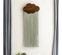 Homullel Boho Woven Tapestry, Macrame Wall Hanging Decor, Handmade Tassel Decoration for Living Room Bedroom Nursery, Bohemian Decor Ornament Craft, Green Cloud (Green Cloud)