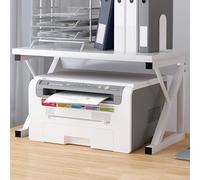 Homullel Countertop Kitchen Storage Rack, Microwave Oven Shelf Microwave Stand Storage Unit, Office Printer Stand for Desktop Storage Organizer (Solid White, 1 Tier (Strengthened))