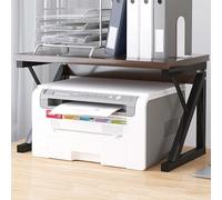 Homullel Countertop Kitchen Storage Rack, Microwave Oven Shelf Microwave Stand Storage Unit, Office Printer Stand for Desktop Storage Organizer (Dark Walnut, 1 Tier (Strengthened))