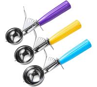 HOMURE H Ice Cream Scoop Set, 3 PCS Cookie Scoops, Disher, Muffin Scoops, Cupcake Scoop - #16 (2.7 oz), #20 (2 oz), #30 (1.25 oz), For Cookie, Ice Cream, Muffin, Side Dish, Mashed Potatoes
