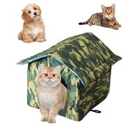 HOMURY Outdoor Cat House: Foldable Cat House, Washable, Weatherproof and Warm, Outdoor Pet House, Oxford Pet House for Stray Pets, for Small Dogs, Cats (Camouflage)