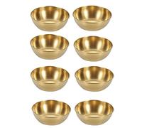 HOMURY Set of 8 Golden Round Stainless Steel Dip Bowls, Spice Bowls, Mini Sauce Bowls, Sushi, Snacks, Spices, Mustard (8.2 x 2.7 cm, 35ml)