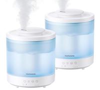 Homvana Humidifiers for Bedroom, 2-Pack 1.5 L Top-Fill Cool Mist Humidifier for Baby Nursery Plants Kids Home, 3-in-1 Diffuser with Night Light, Auto Mode, Esserntial Oil, BPA Free