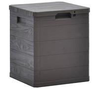 Homvdxl 24 Gallon Plastic Deck Box, All Weather Small Outdoor Storage Box for Patio Furniture Outdoor Cushions, Throw Pillows, Garden Tools and Pool Toys (Brown)