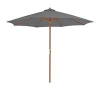 Homvdxl Parasol 3 M - Parasol Umbrella for Outdoor, Garden, Patio - Sun Shade Canopy with Hand Crank, Hard Wood Frame - Anthracite
