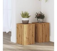 Homvdxl Set of 2 Plant Stand, Simple Nesting Display Table, Hallway Lamp End Display Table, Simple Corner Planter, Natural - 20x20x30 cm