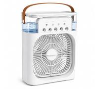 Homvex Portable Air Cooler Fan with 5 Spray Nozzles, USB Personal Mini AC Unit, 3 Speeds, 3 Timers, 7 Colour LED Light, Quiet Evaporative Cooler for Room & Desk (White)