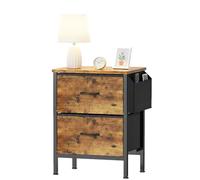 Homviaus Bedside Table, Bed Beside Table with 2 Fabric Large Drawers, Side Cabinet Sofa End Tables for Bedroom, Living Room, Hallway Entry, Kids’ Room and Office