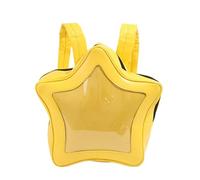 Homvik Yellow Star Backpack Pins Backpack Ita Bag Cute Aesthetic Y2K Kawaii Harajuku Fashion for Women Girls PU Leather