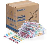 Homvle 200 Packs Prepasted Disposable Toothbrush - Bulk Toothbrushes Individually Wrapped, for Travel Toothbrush Toiletries, OCC, Airbnb, Dentist, Office/4 Colorful