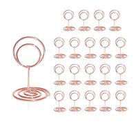 HomWanna Table Number Holders 20Pcs - 2 Inch Mini Place Card Holder Short Table Number Stands for Wedding Party Graduation Reception Restaurant Home Centerpiece Decorations Office Memo (Rose Gold)