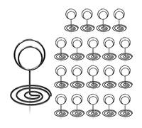 HomWanna Table Number Holders 20Pcs - 2 Inch Mini Place Card Holder Short Table Number Stands for Wedding Party Graduation Restaurant Home Decorations Office Memo Photo Picture Display (Black)
