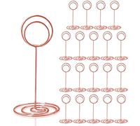 HomWanna Table Number Holders 20Pcs - 3.35 Inch Place Card Holder Table Number Stands for Wedding Party Graduation Reception Restaurant Home Centerpiece Decorations Office Memo Photo (Rose Gold)