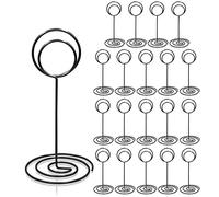 HomWanna Table Number Holders 20Pcs - 3.35 Inch Place Card Holder Table Number Stands for Wedding Party Graduation Reception Restaurant Home Centerpiece Decorations Office Memo Photo (Black)