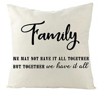 Homxi 16x16 Inch Decorative Pillow Covers,Pillow Covers Linen Family we may not have it all together..have it all Beige White Black